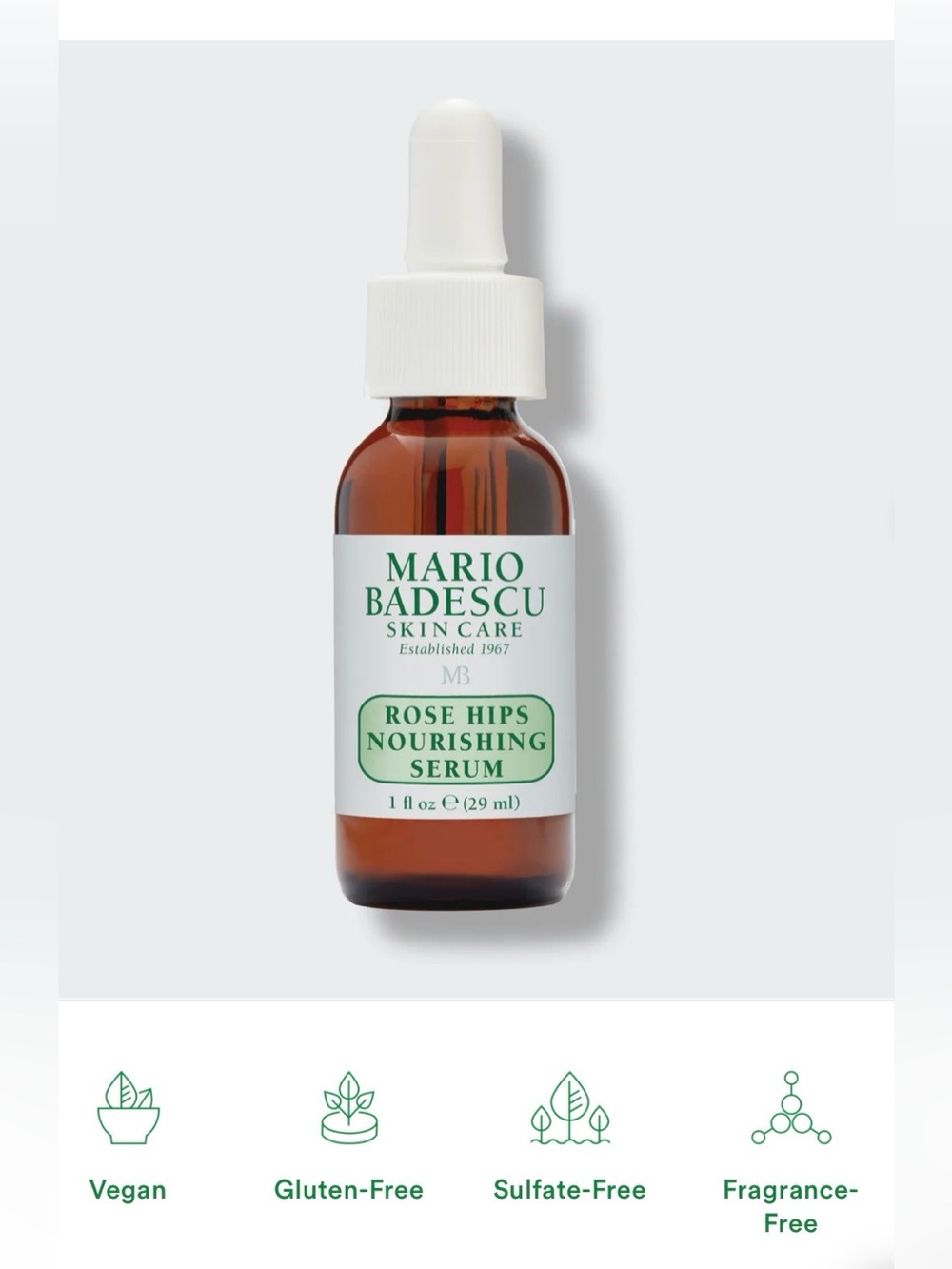 Mario Badescu Rose Hips Nourishing Serum — White & Amber